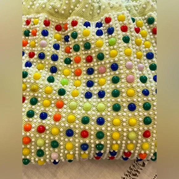 Vintage 1960's Colorful Candy Dot Reversible Drawstring Bag - Picture 5 of 7